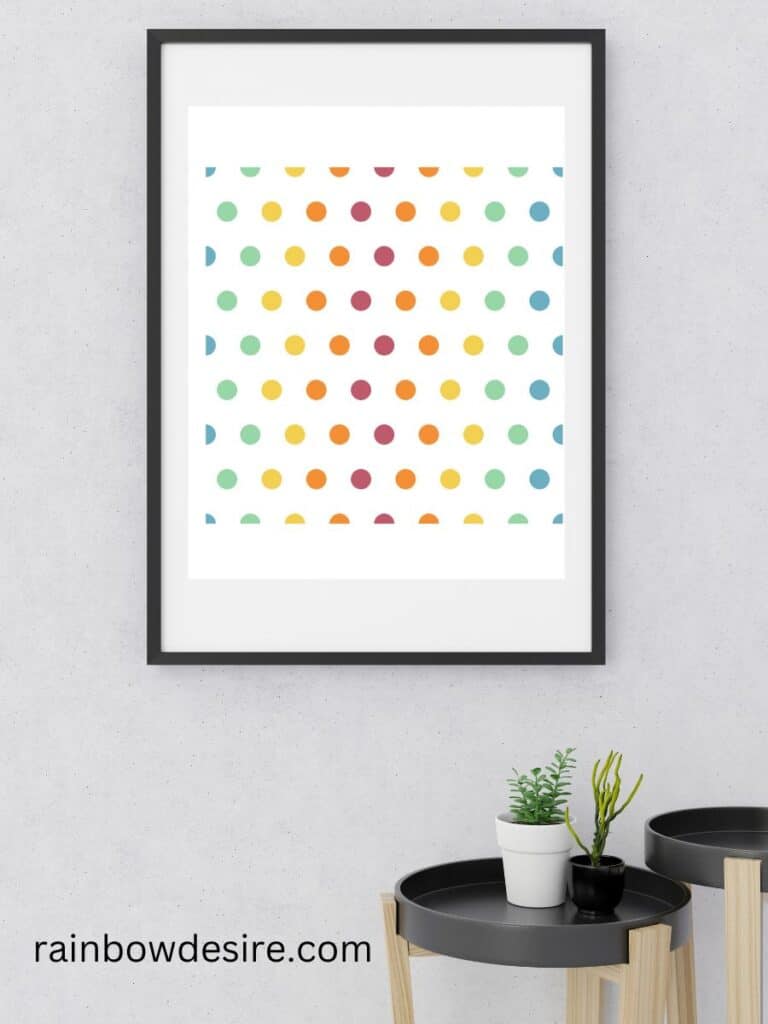 gender neutral rainbow dots free nursery  print for baby or kids room wall art 