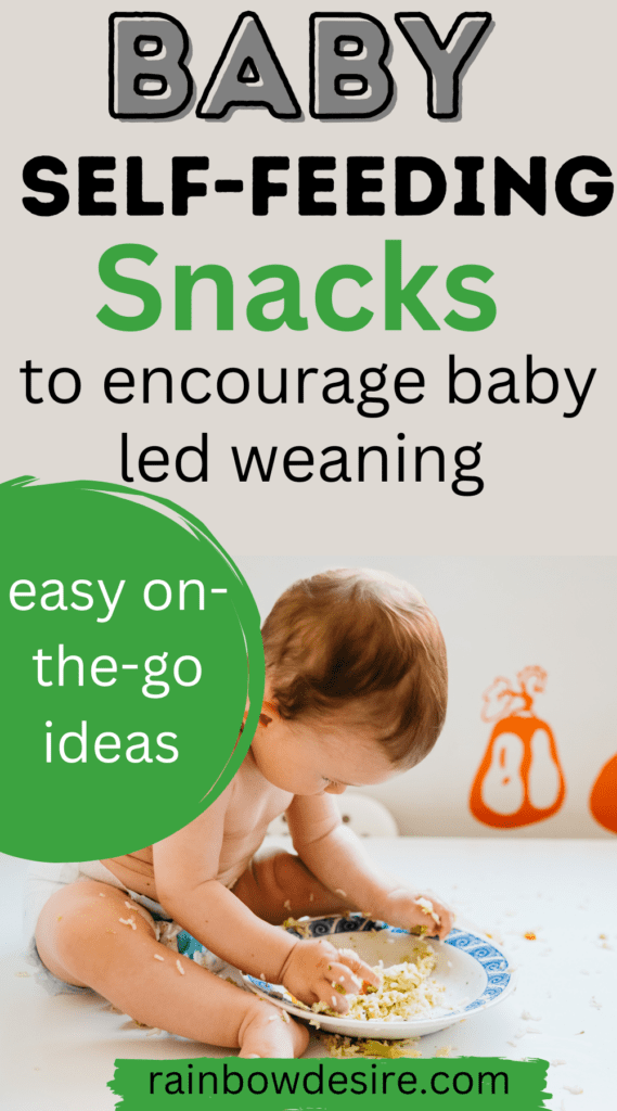 Baby self feeding snacks to encourage BLW and snacks you can use on the go. 